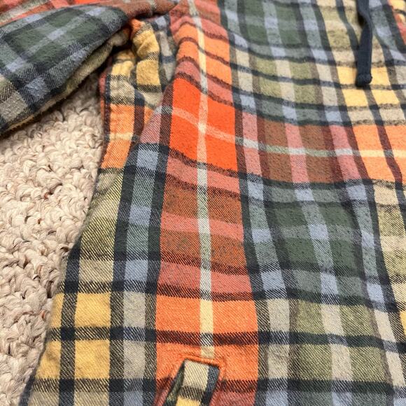 LL Bean Scotch Plaid Flannel Shirt Relaxed Zip Hoodie Sz M Tall Washed Buchanan - Picture 8 of 10